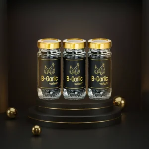 B-Garlic บีการ์ลิค " ส่งฟรี เซ็ต 3 ขวด " กระเทียมดำ รสหวาน ทานง่าย ( 1 ขวด/60 กรัม)
