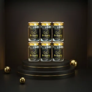 B-Garlic บีการ์ลิค " ส่งฟรี เซ็ต 6 ขวด " กระเทียมดำ รสหวาน ทานง่าย ( 1 ขวด/60 กรัม)