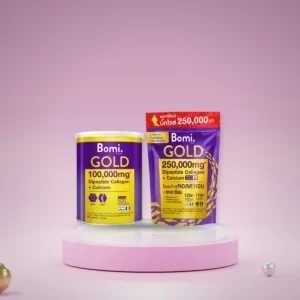 Bomi Gold Collagen Plus Calcium โบมิโกลด์ คอลลาเจน พลัส แคลเซียม ( 1กระป๋อง 100g // 1ซอง 250 กรัม)