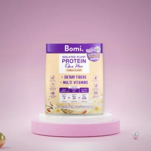 Bomi Isolated Plant Protein Fiber Plus (วนิลา) โปรตีนพืชไฟเบอร์สูง ( 1 ถุง 10 ซอง ซอง 40 กรัม )